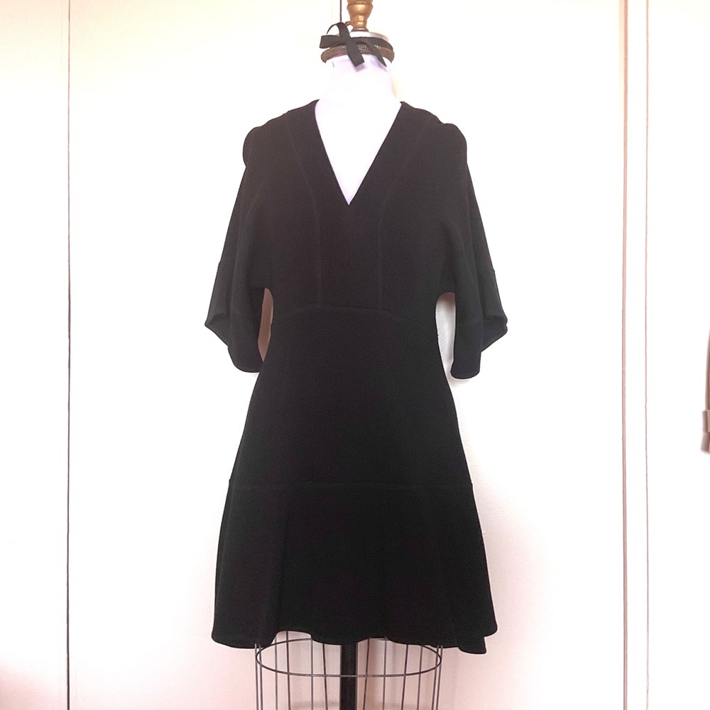 Chloe Black A-Line V-Neck Dress Sz S